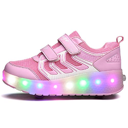 Image of Nsasy Roller Shoes Kids Roller Skates Shoes Girls Boys Wheels Shoes Become Sport Sneaker with Led for Children Gift