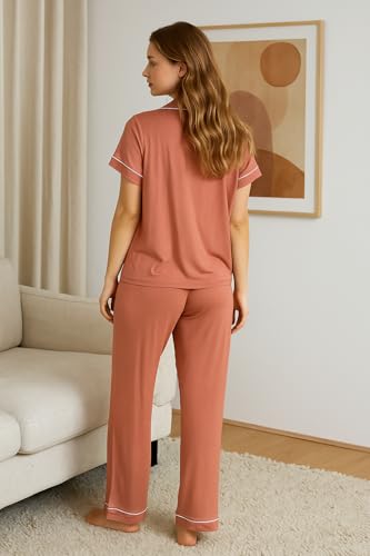 Image of BORN Pajamas for Women Set Button Down, 2 Piece Pajama Sets, Soft Womens Pajama Sets
