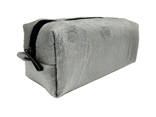 Khooti Multipurpose Velvet Pencil Case Cum Pencil Pouch Organiser (Light Grey)