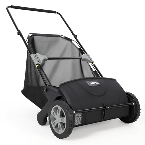 Garvee 21-Inch Push Lawn Sweeper (Black)
