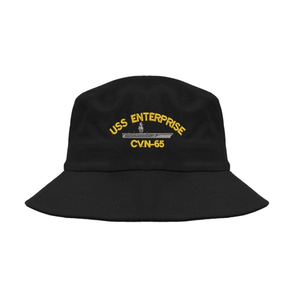 Lufufu USS Enterprise CVN 65 Military Embroidered Bucket hat Black