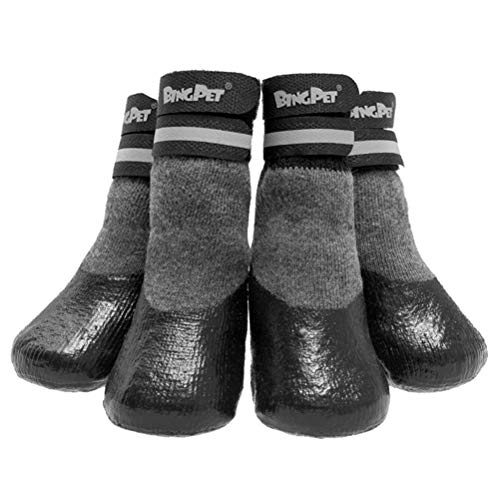 BINGPET Dog Socks for Hardwood Floors, Outdoor Anti Slip Waterproof Paw Protector