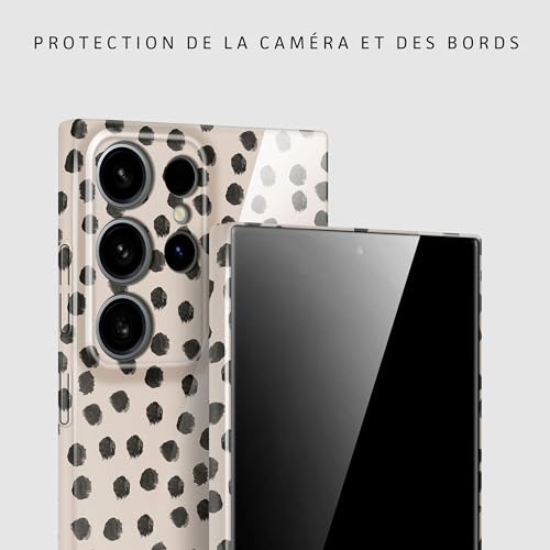 Coque rigide Samsung S24 Ultra fine et antichoc imprimé crème - 2