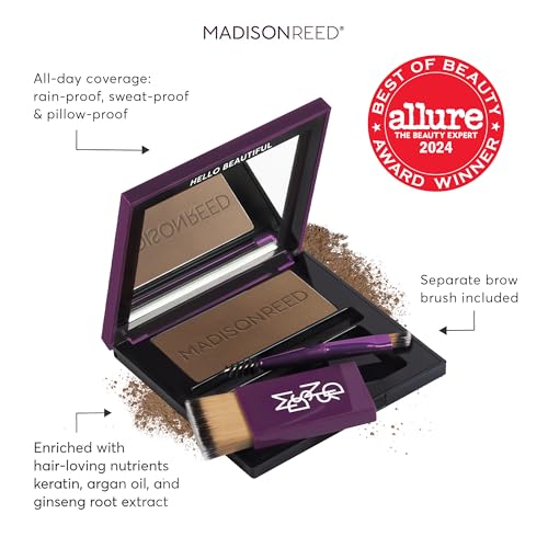Image of Madison Reed Root Touch Up + Brow Filler, Sabbia Light Brown - Instant Gray Coverage, Fills Brows & Thinning Hairlines, Rain /Sweat /Pillow-Proof, Smart 8-Free, Leaping Bunny Certified, 0.13 oz (60 Uses)