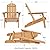 Yaheetech Folding Adirondack Chair Set of 2 Outdoor, 300LBS Solid Wood Garden Chair Weather Resistant, Fire Pit Lounge Chairs for Garden/Yard/Patio/Lawn, Natural Wood