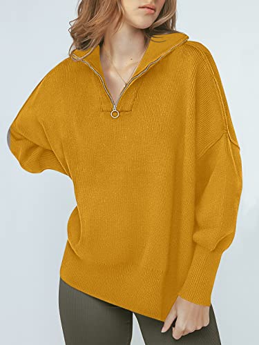 Image of ANRABESS Womens Oversized Quarter Zip Pullover Sweaters