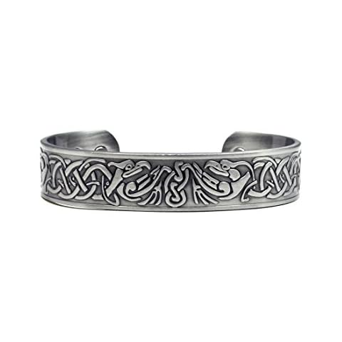 Accents Kingdom Silver Phoenix Magnetic Therapy Celtic Copper Cuff Bracelet Cover
