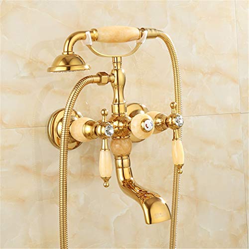 Robinet de baignoire en or mélangeur eau chaude froide en cuivre pour rénover une salle de bain