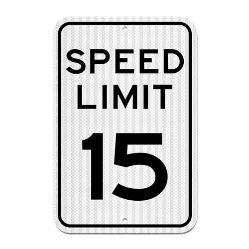 Panneau de limitation de vitesse 24 km/h réfléchissant en aluminium de 30,5 x 45,7 cm