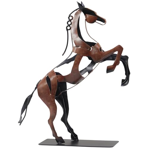 Estatua de Caballo de Metal Hecha a Mano y Pintada miniatura 1