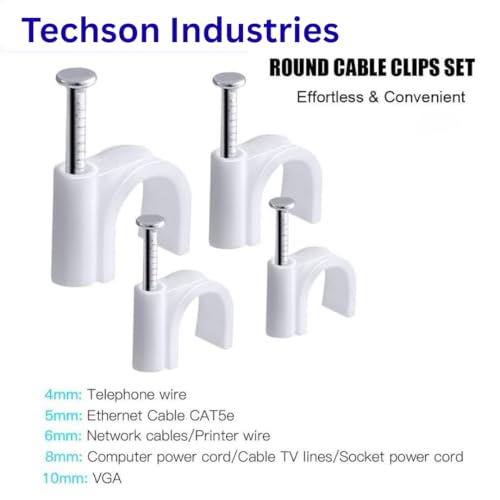 TECHSON Cable Clips 200pcs with Metal Nails - Image 6