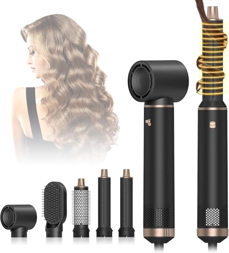AVENHO 5 in 1 Hair Styler for Woman，Air Curling Wrap, Drying, Curling, Straightening & Volumizing, Hot Air Curler Dryer Brush Tool Set, Curl Styling Tools, Hair Styling at Home Travel -Black
