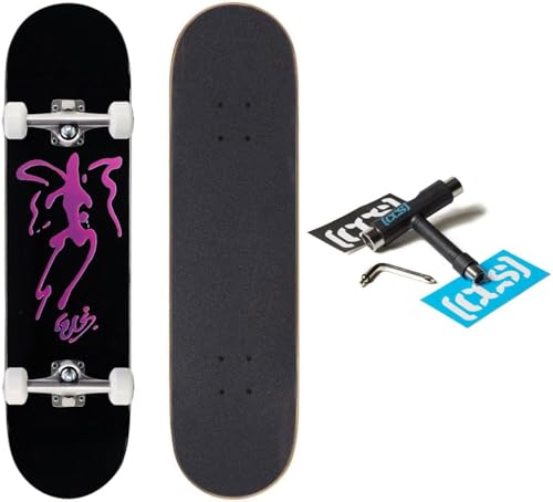 Image of [CCS] Skateboard Complete | Maple Wood | Professional Grade | Fully Assembled with Skate Tool & Stickers | Adults, Kids, Teens, Youth | Boys & Girls