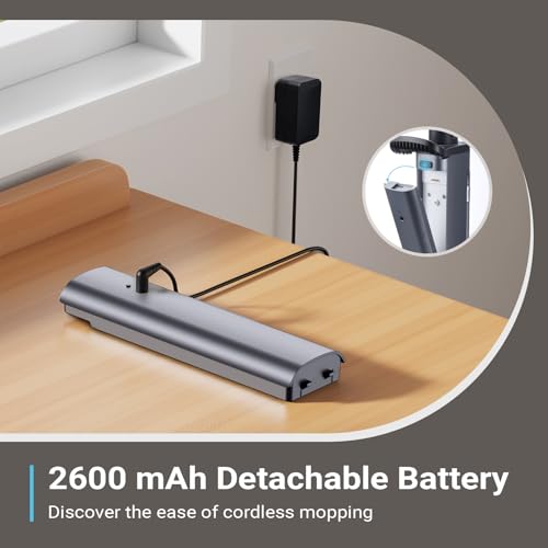 Image of iDOO Cordless Electric Mop, Rechargeable Spin Mop with Water Spray & LED Headlight, Quiet Self Propelled Floor Cleaner, Lightweight Floor Scrubber for All Floors