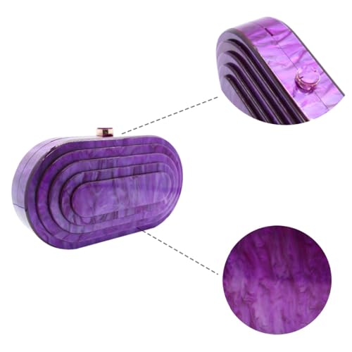 Image of Acrylic Evening Clutch Bag for Women Shell Shape Shoulder Crossbody Bag Glitter Marble Purse Handbag