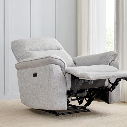 Image of Home Centre | Artise Fabric 1-Seater Electric Recliner | Recliner Sofa for Living Room | Solid Wood | Grey | 2 Year Warranty