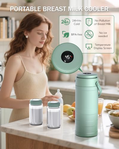 Portable Breast Milk Cooler Bottle with Digital Temp Display Alternate view