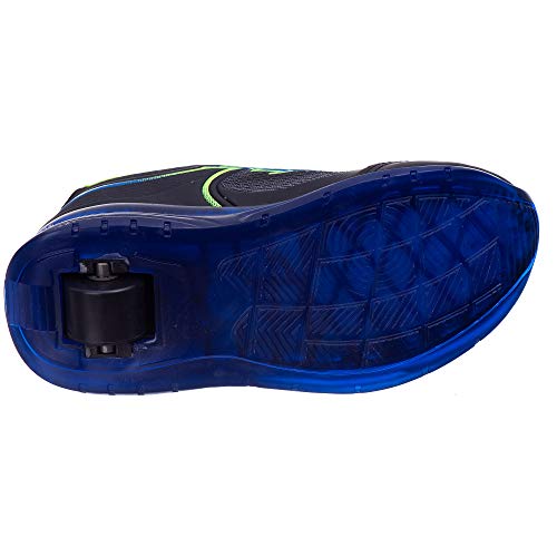 Tênis Infantil Masculino De Rodinha Luzes de Led - MP1361 - As108 Cor:Preto-Royal;Tamanho:36
