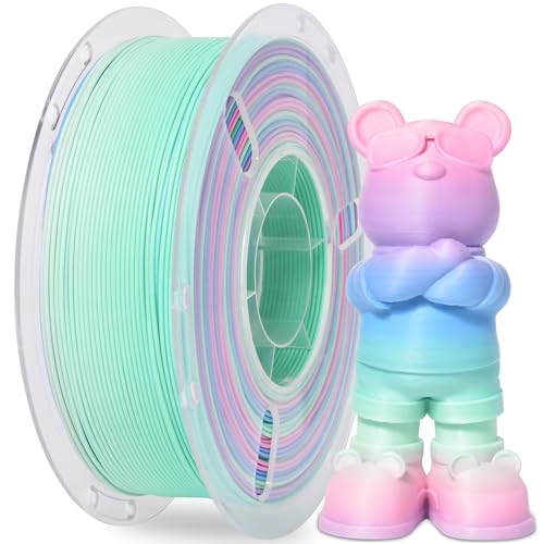 Image of RAMBERY Matte Rainbow 3D Printer Filament Muticolor PLA Filament Fast Color Change, 1.75mm 1kg(2.2lb)