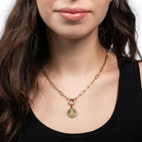 Miraculous Medal - Virgin Mary Necklace - Paperclip Necklace for Women - Family Owned Brand - Made in USA - Stainless Steel Chain - Tarnish Free Gold Jewelry3