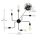 Lampundit Sputnik Chandelier 6-Light Flush Mount Ceiling Light, Matte Black Finish, Modern Industrial Lighting Fixture for Dining Room Living Room Bedroom Kitchen Hallway Cafe Bar