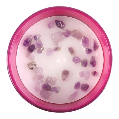 Aquarius Zodiac Candle with Amethyst Chips Cover