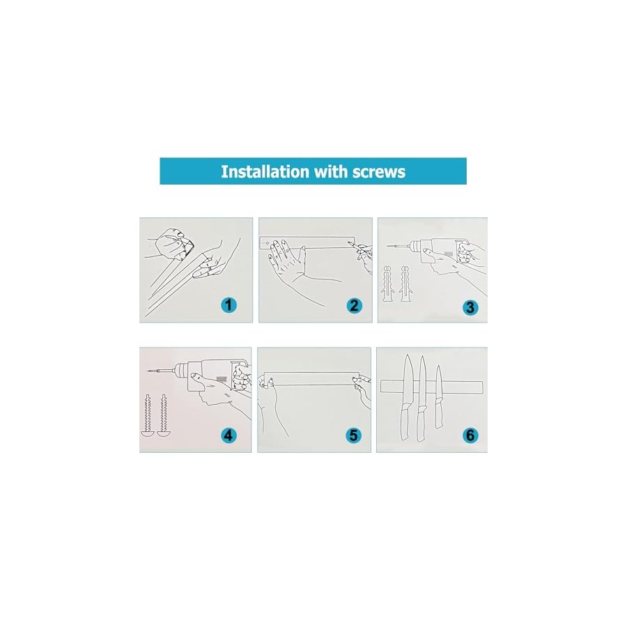 Professional-16-Magnetic-Knife-Strip-Stainless-Steel-Knife-Magnet-Rack-Bar-Holder Professional 16" Magnetic Knife Strip, Stainless Steel Knife Magnet Rack Bar Holder