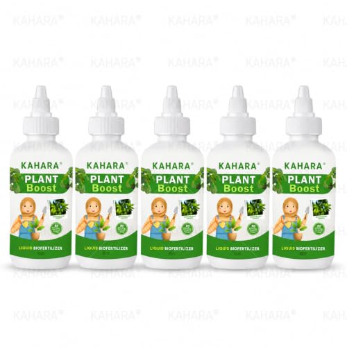 Image of Kahara Plant Boost Liquid Biofertilizer (5 x 50ml) - Fast Rooting Growth Enhancer | Promotes Photosynthesis, Strengthens Roots & Improves Plant Health | Ideal for Flowers,Vegetables,Herbs (PACK OF 5)