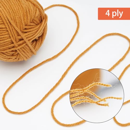 Image of NICEEC 300g Soft Assorted Colors Yarn - Sport Weight,100% Acrylic, 4 Ply, Bonbons Yarn for Crochet & Knit, DIY Project Starter Kit for Kids or Adults(Total 870yds) - Brown Series