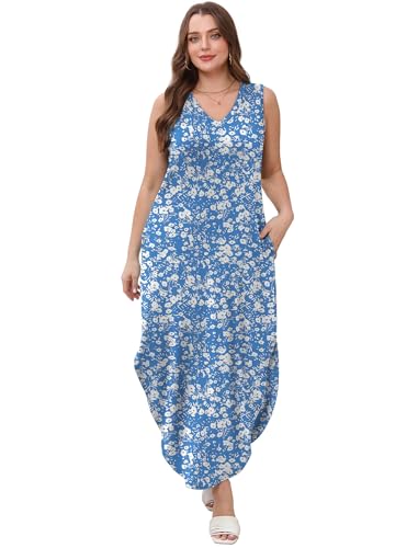 Image of Sampeel Summer Dresses Maxi Dress Vacation Beach Sundresses 2025 with Pockets