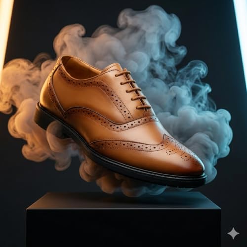 Image of Leatherful Genuine Leather Brogue Shoes for Men | TPR Sole & Nappa Leather Lining | Classic Dress Footwear New