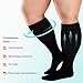 Hotfiary 3 Pairs Plus Size Compression Socks for Women Men Extra Wide Calf Knee-High Best Support Circulatio Nurses Running