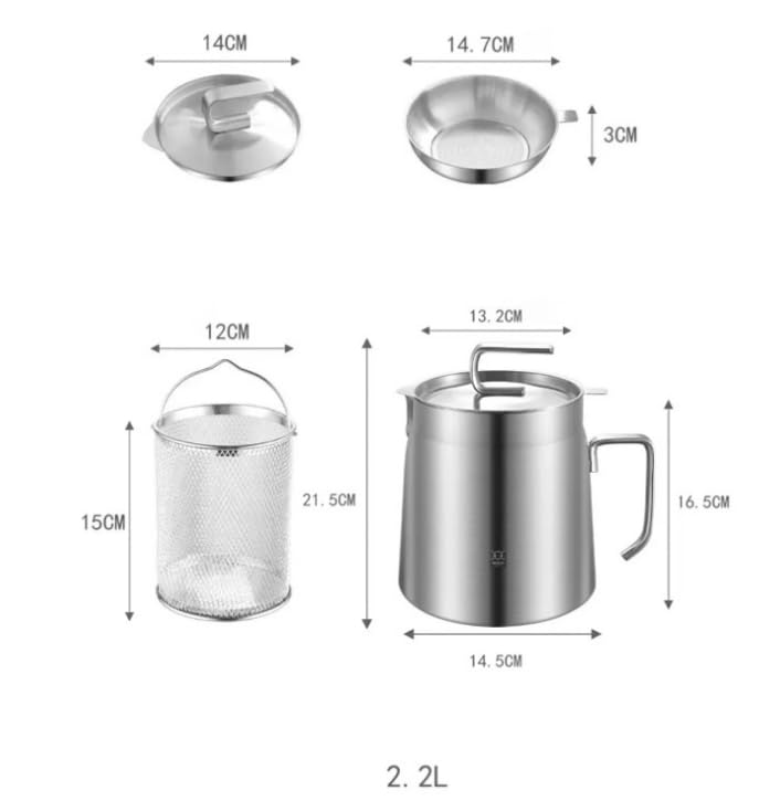Contenitore Per Olio Da Cucina - Filtro Salva-Grasso In Acciaio Inox 304 Con Rete, 1.5L - Foto 6