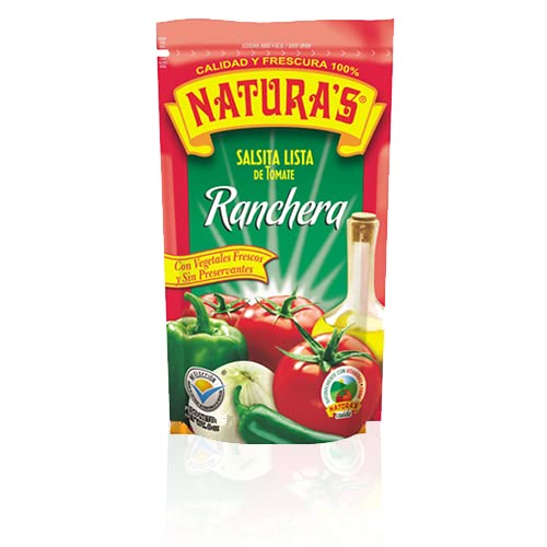 Natura´s Salsa Ranchera – Salsita Lista De Tomate Of 100Gr/ 3,5 Fl Oz With Fresh Vegetables, 100% Natural, No Preservative, No Artificial Colors And Gluten Free (12 Pack / 1200Gr Total) #TOP15