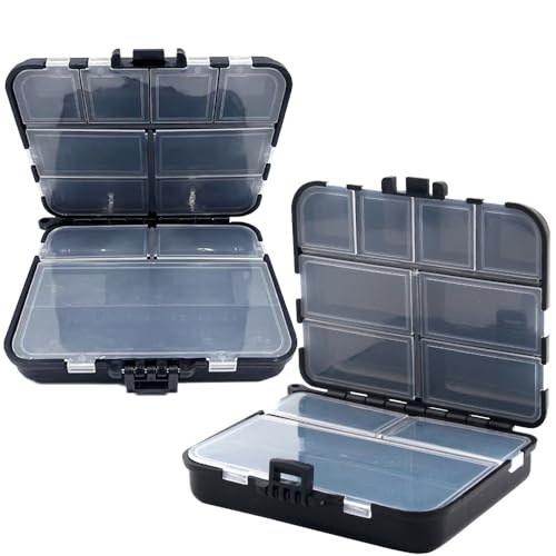 Lot De 2 BoîTes à AppâTs De PêChe, Double Couche, Protection Contre Les Chutes, En Plastique, Anti-Perte, Double Face, RéSistantes à L'Usure, Rangement...