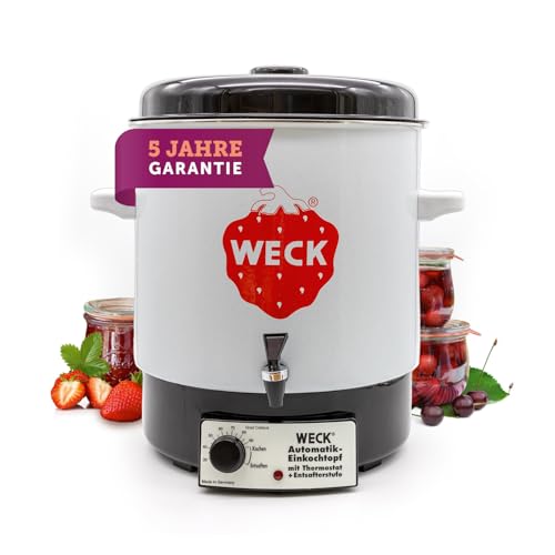 WECK Einkochautomat WAT14-A Emaille mit Präzisionsthermostat und Auslaufhahn– 29L Einkochtopf, Glühweinkocher, Dampfentsafter, Einweckautomat – Made in Germany, hochwertig & vielseitig WECK Einkochautomat WAT14-A Emaille mit Präzisionsthermostat und Auslaufhahn– 29L Einkochtopf, Glühweinkocher, Dampfentsafter, Einweckautomat – Made in Germany, hochwertig & vielseitig