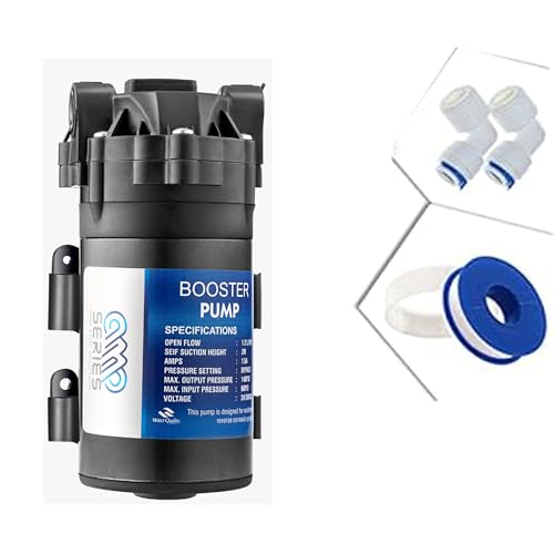 Image of ANP SERIES Ro Booster Pump with Copper Winding 100 GPD Ro Motor with elbow for All RO Water Purifiers Compatible with Kent /Aquagrand (1 Year PUMP Warranty) 2 Elbow and Tefton tap