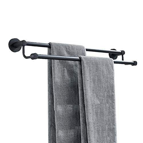 Porte-serviettes noir en acier inoxydable mat pour salle de bain moderne