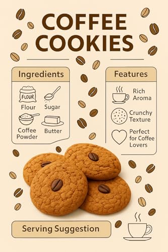 Image of MOM'S BAKERY Crunchy Coffee Cookies-Soft, Chewy & Freshly Baked Snack Treats- Ideal for Gifting | Eggless, No Palm Oil, No Preservatives | Healthy & High Fiber for Anytime Cravings for Tea Time-200 gm