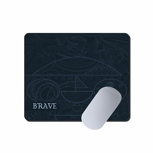 Image of Brave Minimalist Art Mouse Pad - Modern Abstract Design, Non-Slip Rubber Base, 9 x 7.5 Inch