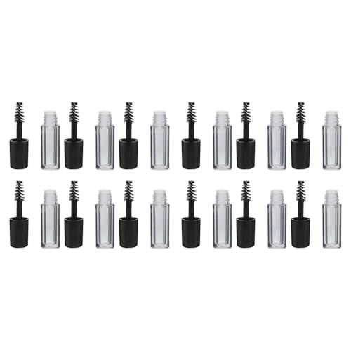 TEHAUX 12 Tubos Mini de Rímel Vacíos de 08 Ml con Aplicador y Cepillo Envases Transparentes para Pestañas Frascos Reutilizables para Crema y Maquillaje Portátil