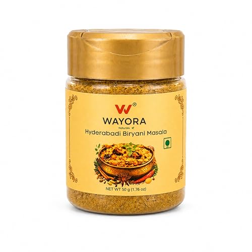 WAYORA NATURALS Hyderabadi Biryani Masala - (1.76oz/50gm) | Authentic & Flavorful Biryani Spice Blend | With No Added Colors & Fillers | Hygienically Packed Ready To Use Spice Mix