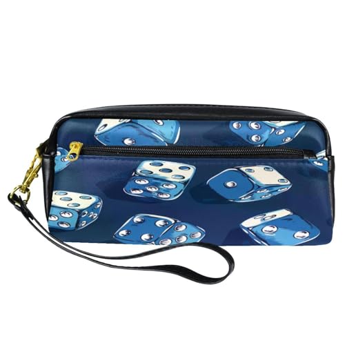 Astuccio per matite astuccio per cancelleria per studenti con cerniera per ragazzi e ragazze forniture per scuola e ufficio dadi da casinò Multi poliuretano blu