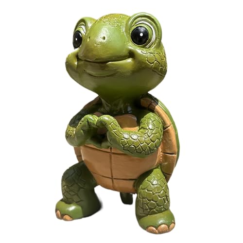 Statue De Tortue De Jardin, Statue de Tortue Mignonne Art de Jardin, Figurines Animales Ornements de Pelouse pour Anniversaire Salon Chambre Bureau Cour Porche...