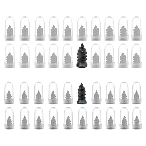 EKUWU 40 PCS Tire Repair Rubber Nail, Vacuum Tire Repair Kit Spiral Rubber Screws, Screw Plug Quick Self Service Tool Strong Seal for Car, Truck, Motorcycle, Tractor (Black)