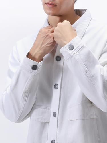Image of Urbano Fashion Men's Relaxed Fit Full Sleeve Utility Denim Jacket