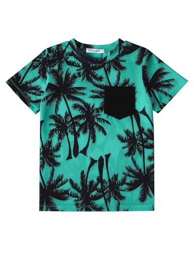 Image of GERU Boy Shorts Sets Hawaiian Outfit Kid Leaves Floral Short Sleeve Shirt Top+shorts Suits
