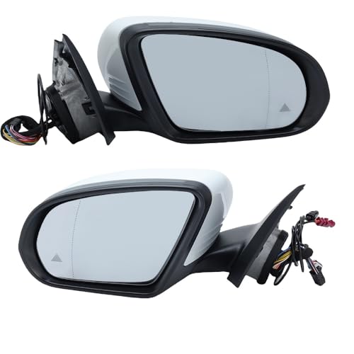 Automóviles Conjunto Espejo Lateral Conjunto De Espejo Retrovisor Lateral Para Benz Clase C W205 2015-2020, Color Blanco, Con Volante A La Izquierda(1 pair)