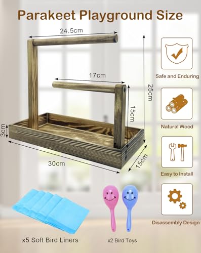 Image of 8 Pcs Small Bird Training Stand Set Portable Tabletop Birds Perch Desktop Platform Training Perch with Disposable Pads Parakeet Play Gyms Exercise for Budgie Conure Parrot Cockatiel
