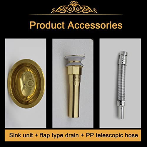 Gold Oval Sink Kitchen Sink Stainless Steel Sink Undermount Kitchen Sinks Top Mount And Flush Mount Installation Bathtub Single Bowl (Color : A, Size : 33.5 * 27 * 12Cm) #TOP3